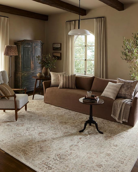 Loloi Amber Lewis Honora Collection HON-03 Beige/Spice 5'-3" x 7'-9" Area Rug