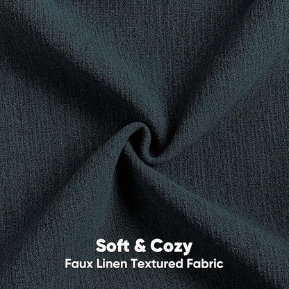 FUTEI Navy Blue Chenille Decorative Throw Pillow Covers 12x20 Inch Set of 2,Soft Cozy Faux Linen Textured Lumbar Pillow Cases,Farmhouse Home Decor for Couch Living Room