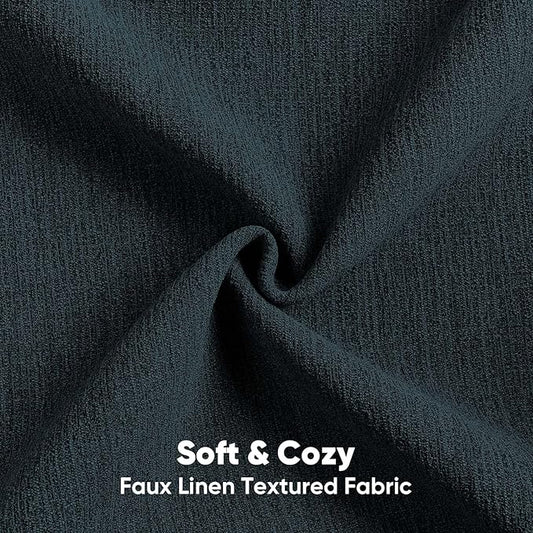 FUTEI Navy Blue Chenille Decorative Throw Pillow Covers 18x18 Inch Set of 2,Soft Cozy Faux Linen Textured Cushion Case,Farmhouse Home Decor for Couch Living Room