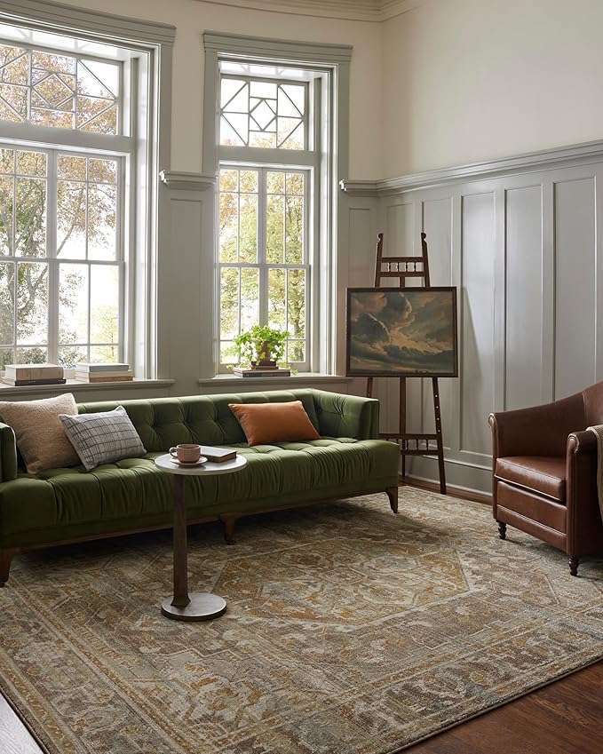 Loloi Magnolia Home by Joanna Gaines Mona Collection MOA-01 BARK/Sunrise 7'-6" x 10' Area Rug