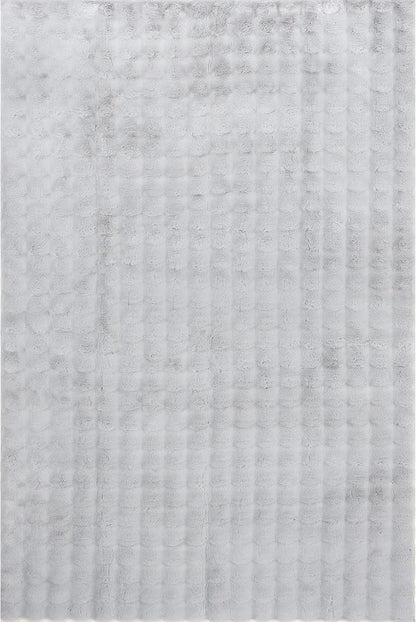 nuLOOM Jeni Solid Faux Rabbit Machine Washable Accent Rug, 3x5, Silver