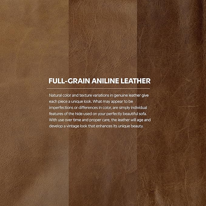 SIMPLIHOME Rex U-Shaped Sectional Modular Sofa in Full-Grain Genuine Leather, Caramel Brown, 144-inches Wide, Handcrafted Modern-Style Large Leather Couch for Living Room