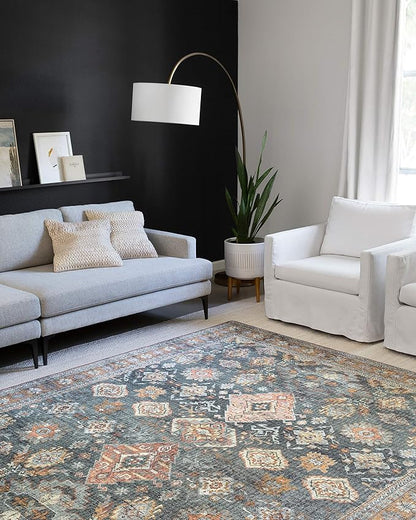 Loloi II Skye Collection SKY-10 Sea/Rust 2'-3" x 3'-9" Accent Rug