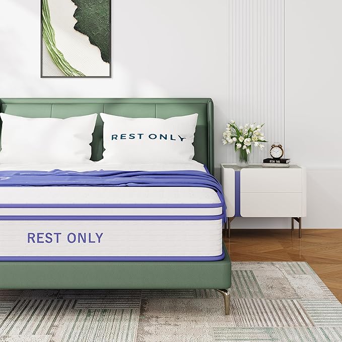Full Size Mattress 12 Inch, Rest Only Full Mattress in a Box, Medium Firm for Pressure Relief, Memory Foam & Individually Wrapped Coils Pocket Spring for Motion Isolation