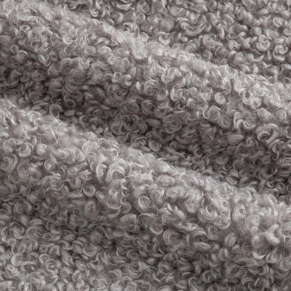 Pack of 2 Curly Teddy Wool Faux Fur Throw Pillow Covers Fuzzy Accent Soft Sherpa Pillowcases Sheepskin Fleece Decorative Cushion Case for Sofa Couch Living Room 18x18 Inch Light Grey