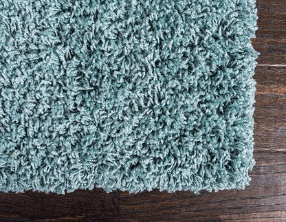 Unique Loom Solid Shag Collection Area Rug (2' 2" x 6' 7" Runner Light Slate Blue)
