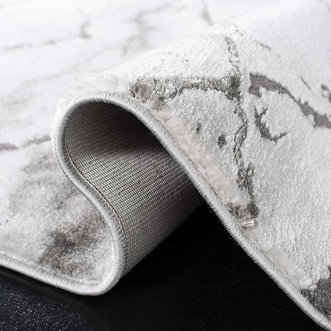 SAFAVIEH Craft Collection Area Rug - 8' x 10', Grey & Silver, Modern Abstract Design, Non-Shedding & Easy Care, Ideal for High Traffic Areas in Living Room, Bedroom (CFT877G)