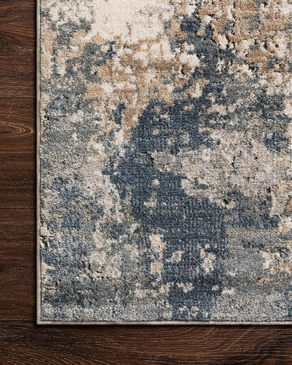 Loloi Teagan Collection TEA-06 Sand/Mist 6'-7" x 9'-2" Area Rug, Large, Soft Neutral Rug, High-Traffic for Living Room, Bedroom, Home Office, Dining Area