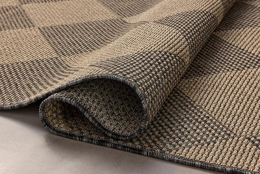 Loloi Chris Loves Julia Providence Collection PRC-04 Graphite/Sand 5' x 7'-7", .12" Pile Height, Indoor/Outdoor Area Rug
