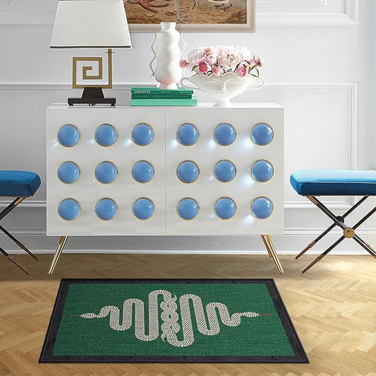 RUGGABLE x Jonathan Adler Machine Washable Modern Area Rug – Venom Emerald 2x3, Stain-Resistant, Non-Slip – Small Rugs for Living Room, Bedroom, Hallway, Entryway & Bathroom–with Cushioned Pad