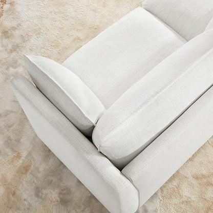 CHITA Luxury Oversized V-Shaped Sectional Modular Sofa, Premium Down Filled Cloud Couch, FSC Certified, 107''Width, 6 Seat and 1 Middle Corner for Living Room, Cream