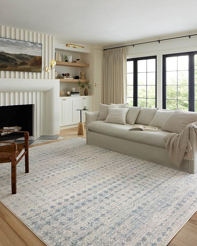 Loloi Kamala Collection KAM-04 Sky/Dove 5'-3" x 7'-9" Area Rug