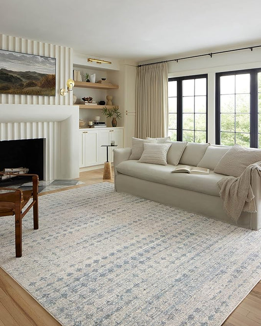 Loloi Kamala Collection KAM-04 Sky/Dove 6'-7" x 9'-6" Area Rug