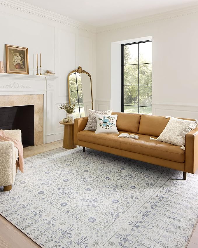 Loloi Rifle Paper Co. Maison Collection MAO-03 Rosette Ivory 2'-0" x 5'-0", .19" Pile Height, Accent Rug