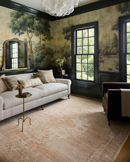 Loloi Chris Loves Julia Palma Collection PLM-02 Spice/Natural 2'-3" x 3'-10" Accent Rug Vintage Style Boho Living Room Bedroom Carpet