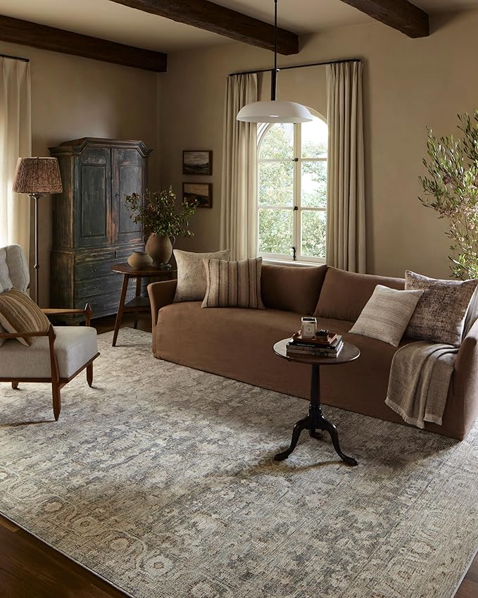 Loloi Amber Lewis Honora Collection HON-02 Slate/Beige 6'-7" x 9'-2" Area Rug
