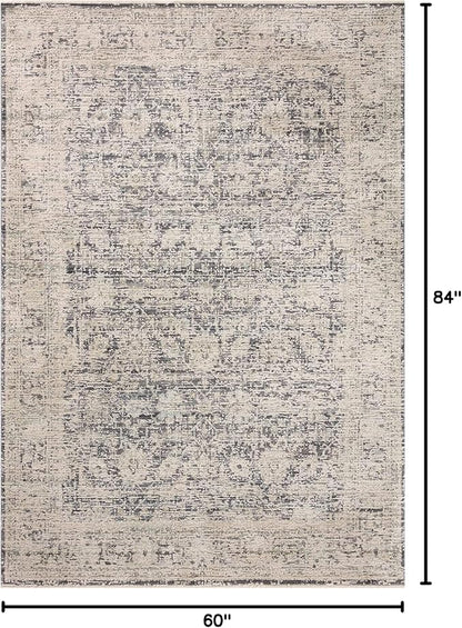 Loloi Amber Lewis Alie Collection ALE-05 Charcoal/Beige 5'-3'' x 7'-9'', .13'' Pile Height, Area Rug