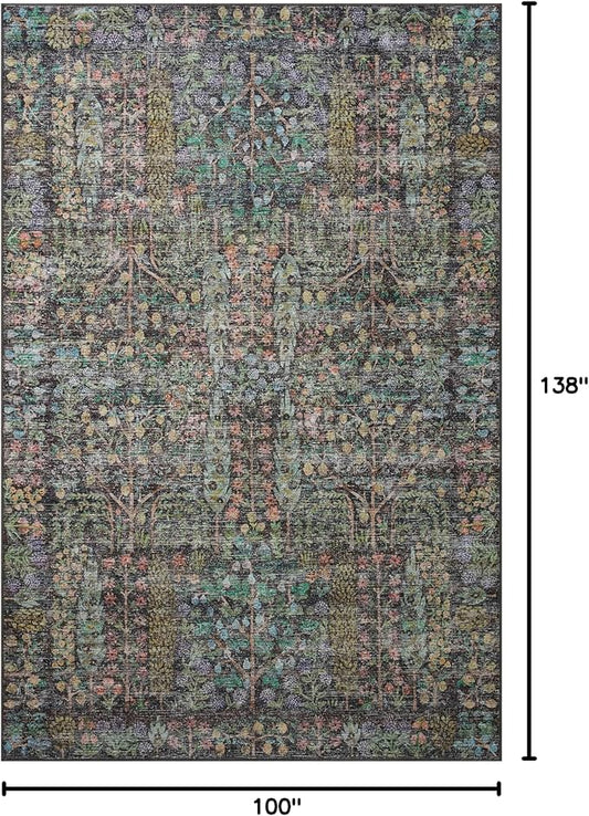Loloi Rifle Paper Co. Maison Collection MAO-07 Charcoal 8'-4" x 11'-6", .19" Pile Height, Area Rug