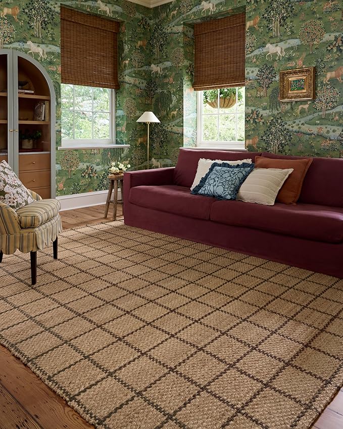 Loloi Chris Loves Julia Fletcher Collection FLE-01 Natural/Brown 9'-3" x 13', .37" Pile Height, Area Rug