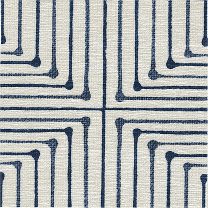 RUGGABLE x Jonathan Adler Machine Washable Modern Area Rug– Inkdrop Slate Blue 6 ft Round, Stain-Resistant, Non-Slip–Medium Rugs for Living Room, Bedroom, Hallway, Entryway & Office–with Standard Pad