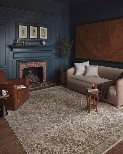 Loloi Magnolia Home by Joanna Gaines Junie Collection JUE-01 Blue/Natural 2'-7" x 8'-0", .38 Pile Height, Runner Rug