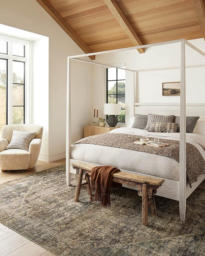 Loloi Amber Lewis Morgan Collection MOG-05 Spice/Lagoon 7'-3" x 9'-3" 38" Thick Area Rug feat. CloudPile, Neutral, Room Décor, Vintage Inspired, Livingroom, Bedroom, Dining Area