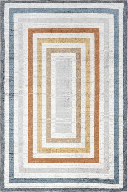 nuLOOM Alienor Geometric 3x5 Machine Washable Accent Rug for Living Room Bedroom Dining Room Entryway Kitchen, Multicolor/Ivory