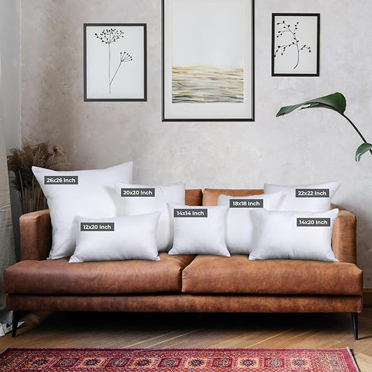 Utopia Bedding Throw Pillows (Set of 4, White), 14 x 14 Inches Pillows for Sofa, Bed and Couch Decorative Stuffer Pillow