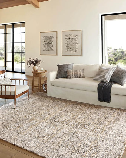 Loloi Amber Lewis Alie Collection ALE-05 Gold/Beige 7'-10'' x 10', .13'' Pile Height, Area Rug