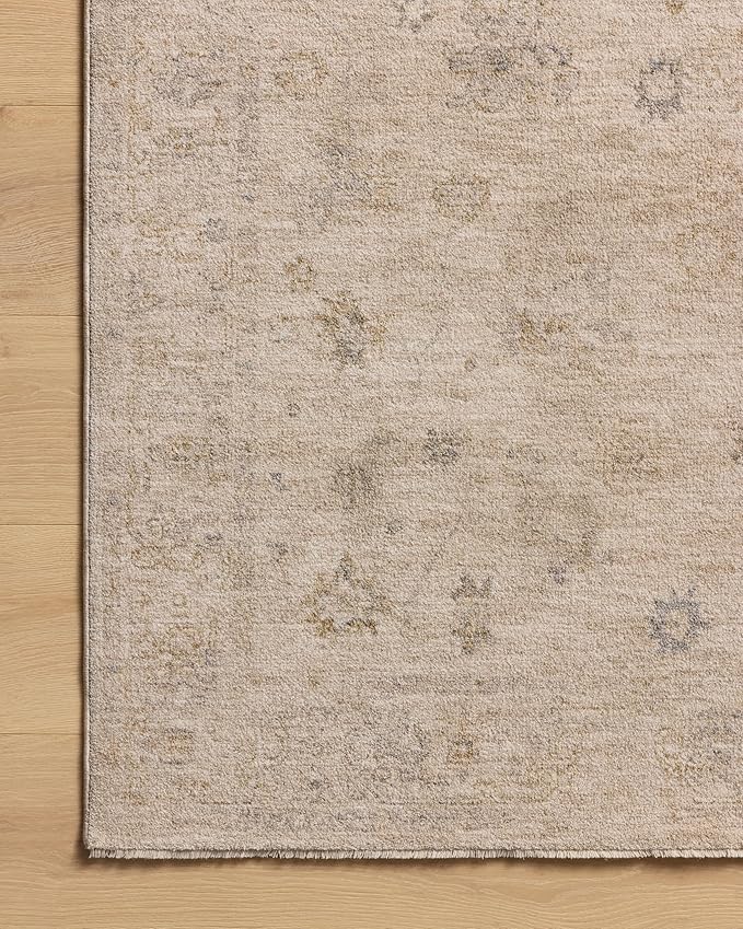 Loloi Chris Loves Julia Louisa Collection LOI-01 Oatmeal/Stone 5'-3" x 7'-6", .38" Pile Height, Area Rug