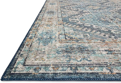 Loloi Skye Collection SKY-03 Denim/Natural 6'-0" x 6'-0" Round Area Rug
