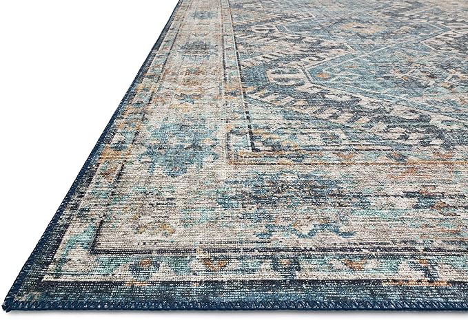 Loloi Skye Collection SKY-03 Denim/Natural 8'-0" x 8'-0" Round Area Rug