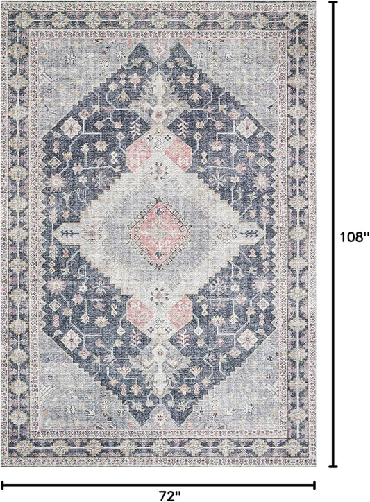 Loloi Skye Collection SKY-02 Charcoal/Multi 6'-0" x 9'-0" Area Rug