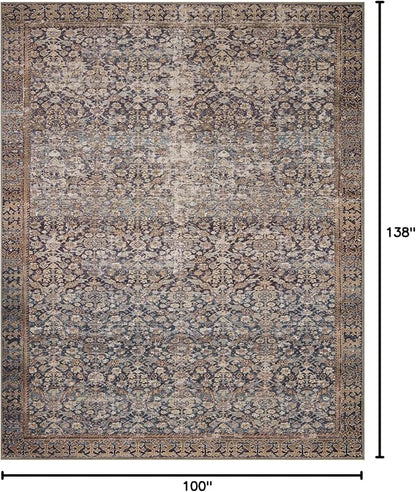 Loloi Amber Lewis Georgie Collection GER-05 Denim/Spice 8'-4" x 11'-6", .19" Pile Height, Area Rug