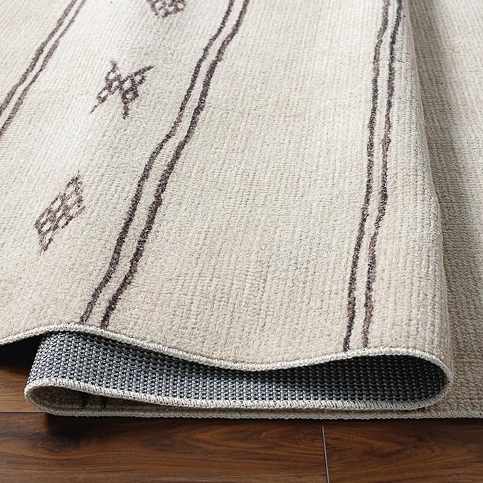 Livabliss x Becki Owens Rivi Moroccan Area Rug , 5'3" x 7', Ivory/Black