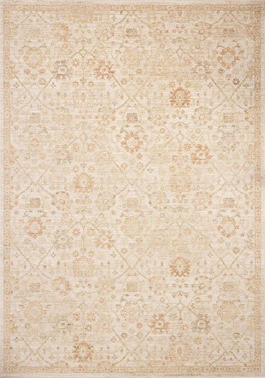 Loloi Chris Loves Julia Palma Collection PLM-04 Natural/Spice 7'-10" x 10' Area Rug Vintage Style Boho Living Room Bedroom Carpet