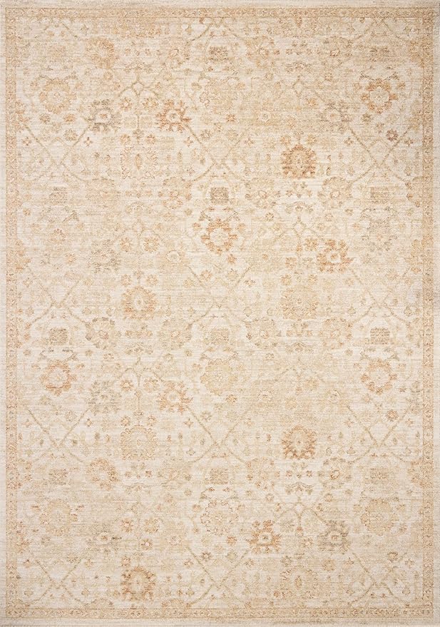Loloi Chris Loves Julia Palma Collection PLM-04 Natural/Spice 2'-3" x 3'-10" Accent Rug Vintage Style Boho Living Room Bedroom Carpet