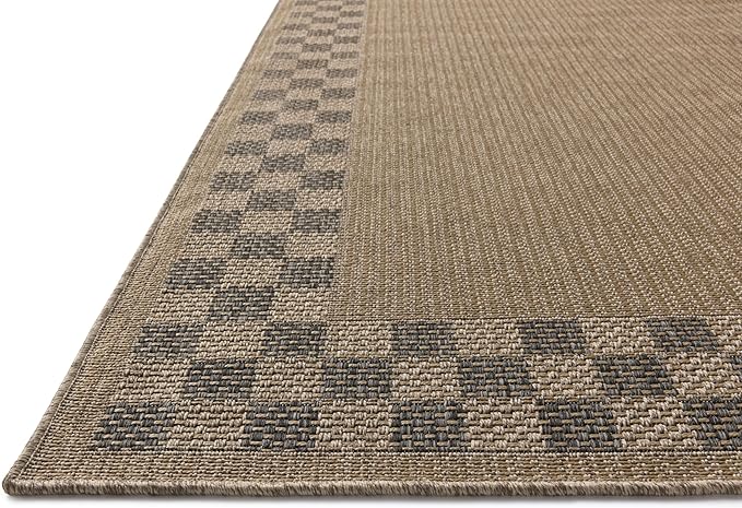 Loloi Chris Loves Julia Providence Collection PRC-01 Natural/Charcoal 9'-2" x 13', .12" Pile Height, Indoor/Outdoor Area Rug