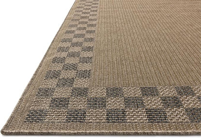 Loloi Chris Loves Julia Providence Collection PRC-01 Natural/Charcoal 9'-2" x 13', .12" Pile Height, Indoor/Outdoor Area Rug
