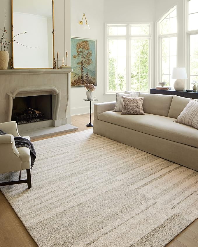 Loloi Chris Loves Julia Chris Collection CHR-02 Natural/Sage 9'-3'' x 13', .50" Pile Height, Area Rug