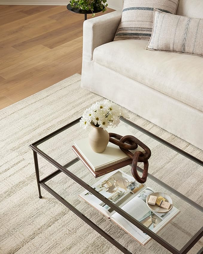 Loloi Chris Loves Julia Chris Collection CHR-02 Natural/Sage 7'-9" x 7'-9" Square, .50" Pile Height, Area Rug