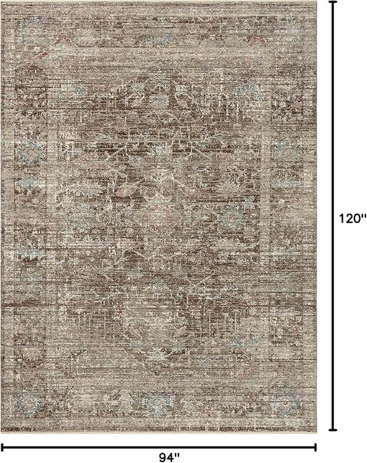 Loloi Magnolia Home by Joanna Gaines Millie Collection MIE-03 Charcoal/Dove 7'-10" x 10', .25" Pile Height, Area Rug