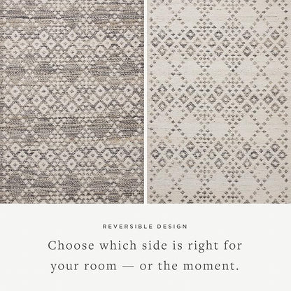 Loloi Angela Rose Rivers Collection RIV-01 Denim/Ivory 5'-0" x 7'-6" Reversible Area Rug