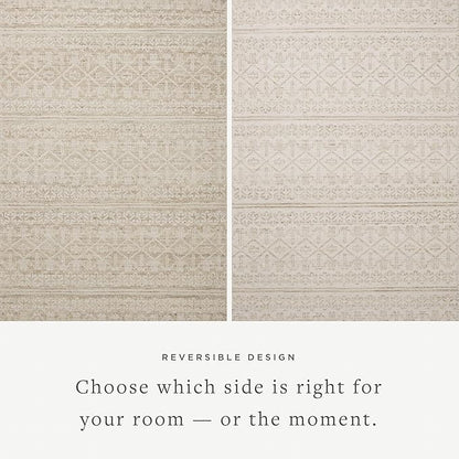 Loloi Angela Rose Rivers Collection RIV-03 Sand/Ivory 3'-6" x 5'-6" Reversible Accent Rug