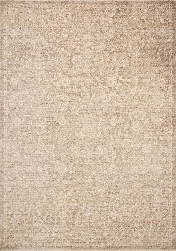 Loloi Chris Loves Julia Palma Collection PLM-01 Bark/Natural 2'-7" x 12'-0" Runner Rug Vintage Style Boho Living Room Bedroom Carpet