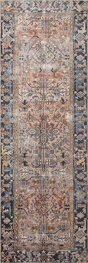 Loloi Chris Loves Julia Jules Collection JUL-02 Terracotta/Multi 2'-6'' x 7'-6'', .13" Pile Height, Runner Rug