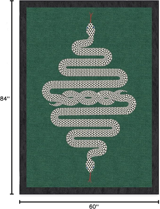 RUGGABLE x Jonathan Adler Washable Modern Area Rug – Venom Emerald 5x7, Stain-Resistant, Non-Slip – Medium Machine Washable Rugs for Living Room, Bedroom, Hallway, Entryway & Office–with Standard Pad
