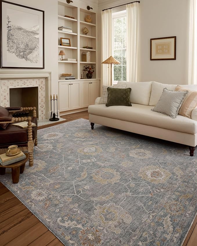 Loloi Chris Loves Julia Louisa Collection LOI-02 Ocean/Sunset 2'-3" x 3'-10", .38" Pile Height, Accent Rug