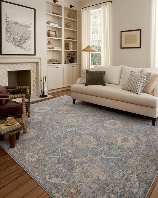 Loloi Chris Loves Julia Louisa Collection LOI-02 Ocean/Sunset 2'-7" x 8'-0", .38" Pile Height, Runner Rug