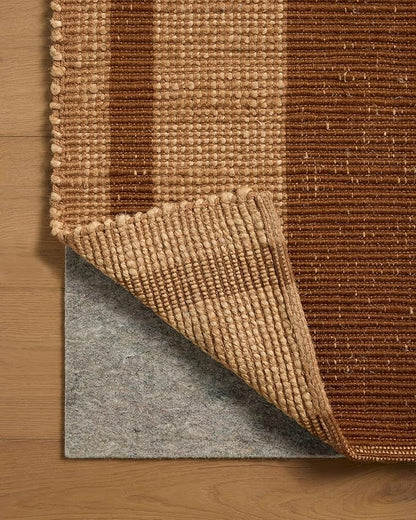 Loloi Leanne Ford Weatherstaff Collection WTS-04 Cinnamon/Natural 7'-9" x 9'-9" Area Rug Jute, Striped, Neutral, Living Room, Bedroom, Dining Room